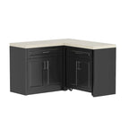 Efficient Corner Kitchen Cabinet L-Shape Kitchen Island: Ample Storage with Smooth - sliding Drawers,UV Countertop