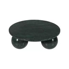 Round Marble Coffee Table with Sphere Legs, Multicolor, Seats 4??