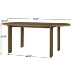 7pcs Oval Dining Table Set Dining Set for 6, 71'' Large Family Kitchen Table Set with 6 Padded Dining Chairs, Walnut - Christopher Knight Home