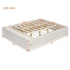 Whisen Queen Platform Bed Frame with 4 Storage Drawers and Footboard Storage