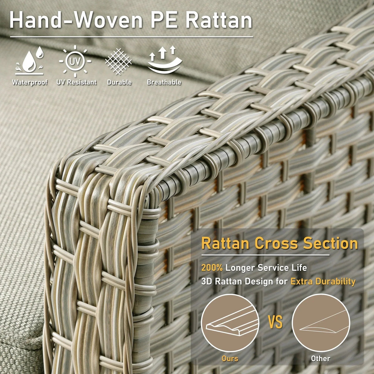 HOOOWOOO 2-piece High Back Wicker Rattan Outdoor Patio Chair Set
