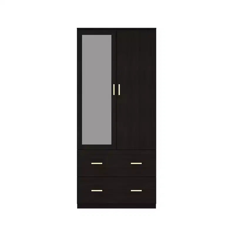 Famapy Wardrobe Clothes Organiser Multi Storage with Mirror and Hanging Rods