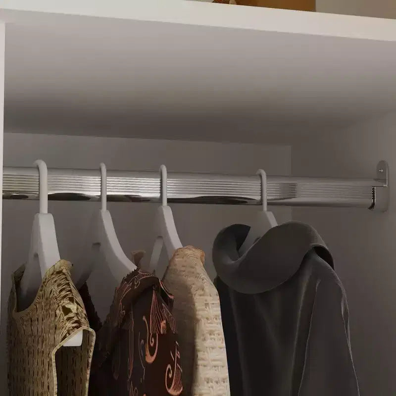 Famapy Wardrobe Clothes Organiser Multi Storage with Mirror and Hanging Rods