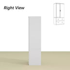 Famapy Wardrobe Clothes Organiser Multi Storage with Mirror and Hanging Rods