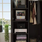 Famapy Wardrobe Clothes Organiser Multi Storage with Mirror and Hanging Rods
