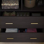 Famapy Wardrobe Clothes Organiser Multi Storage with Mirror and Hanging Rods