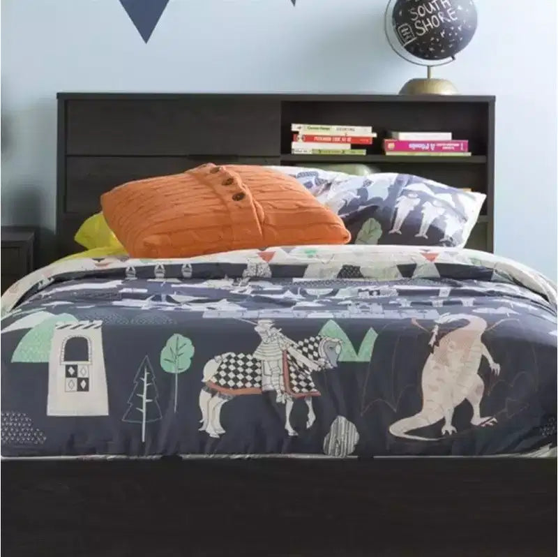HomeStock Laminated Particleboard Twin Kids Headboard with Storage