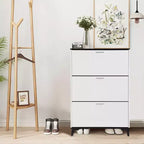 Shoe Cabinet, Shoe Storage Cabinet with 3 Flip Drawers, 47 Freestanding Shoes Organizer with Legs