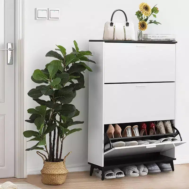 Shoe Cabinet, Shoe Storage Cabinet with 3 Flip Drawers, 47 Freestanding Shoes Organizer with Legs