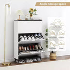 Shoe Cabinet, Shoe Storage Cabinet with 3 Flip Drawers, 47 Freestanding Shoes Organizer with Legs