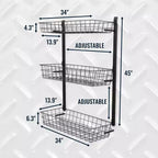 Teal Triangle G-Basket | Adjustable Wall Storage System | Holds 120 lbs