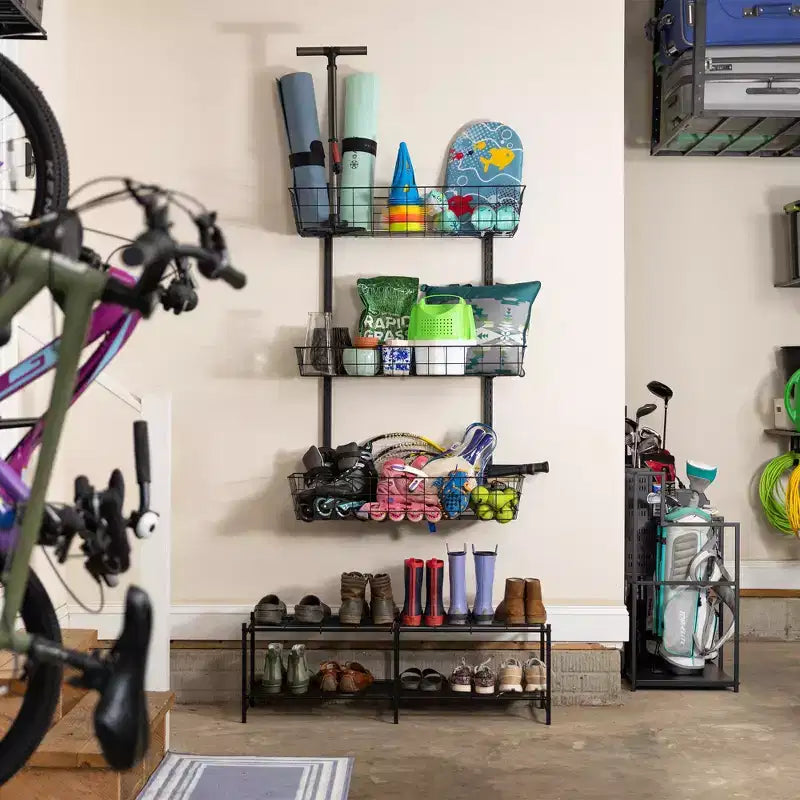 Teal Triangle G-Basket | Adjustable Wall Storage System | Holds 120 lbs