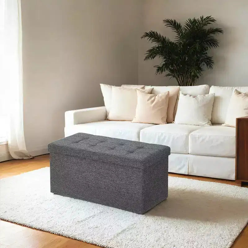 30 Storage Ottoman Bench, Ottoman with Storage, Ottoman Bench, Hold up to 660lb for Living Room
