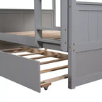Whisen Full Over Full Wooden Bunk Bed with Twin Size Trundle