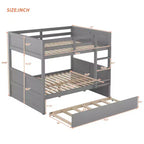 Whisen Full Over Full Wooden Bunk Bed with Twin Size Trundle