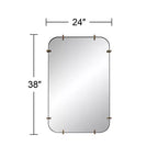 Uttermost Radius 24 x 38 Black Rounded Edge Wall Mirror