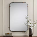 Uttermost Radius 24 x 38 Black Rounded Edge Wall Mirror