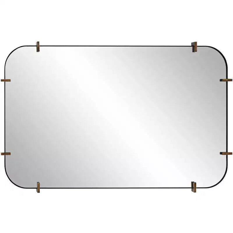 Uttermost Radius 24 x 38 Black Rounded Edge Wall Mirror