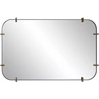 Uttermost Radius 24 x 38 Black Rounded Edge Wall Mirror
