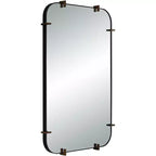 Uttermost Radius 24 x 38 Black Rounded Edge Wall Mirror