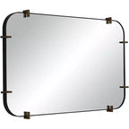 Uttermost Radius 24 x 38 Black Rounded Edge Wall Mirror
