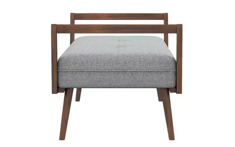 Christopher Knight Home Ford Mid-Century Modern Tufted 51.20 W Fabric Upholstered Solid Wood Bench