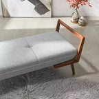 Christopher Knight Home Ford Mid-Century Modern Tufted 51.20 W Fabric Upholstered Solid Wood Bench