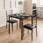 Dining Table for 2, Small Table and Chairs Set of 2, Dinette Set for 2, Square Dinner Table Set, 3 Piece Kitchen & Dining Room Sets for Small Space