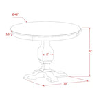 HomeStock Round Dining Table with Pedestal, Rustic Rubberwood Table