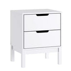 Emma and Oliver Kids Double-Drawer Night Stand with Solid Wood Frame, Side Table for Kids Bedroom