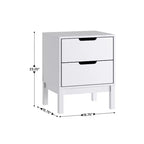Emma and Oliver Kids Double-Drawer Night Stand with Solid Wood Frame, Side Table for Kids Bedroom