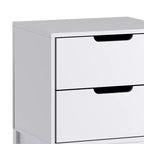 Emma and Oliver Kids Double-Drawer Night Stand with Solid Wood Frame, Side Table for Kids Bedroom