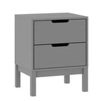 Emma and Oliver Kids Double-Drawer Night Stand with Solid Wood Frame, Side Table for Kids Bedroom
