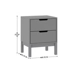 Emma and Oliver Kids Double-Drawer Night Stand with Solid Wood Frame, Side Table for Kids Bedroom