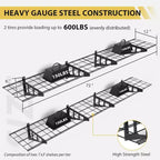 2 Piece Garage Wall Mount Floating Storage Shelf, 20 x 48 Heavy Duty Garage Wall Shelf with Hooks, Floating Shelves, 560lb Load Capacity