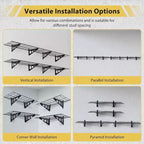 2 Piece Garage Wall Mount Floating Storage Shelf, 20 x 48 Heavy Duty Garage Wall Shelf with Hooks, Floating Shelves, 560lb Load Capacity