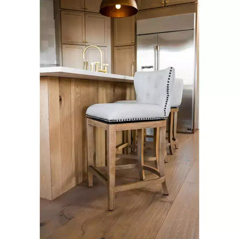 Maven Lane Hugo Fabric Wingback Bar Height Stool