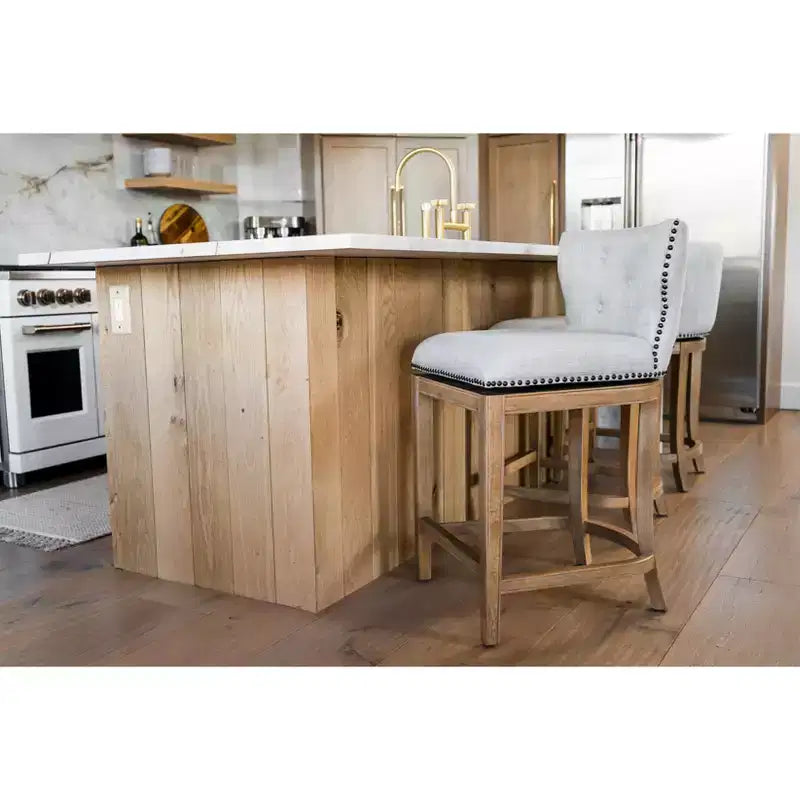 Maven Lane Hugo Fabric Wingback Bar Height Stool