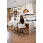 Maven Lane Hugo Fabric Wingback Bar Height Stool