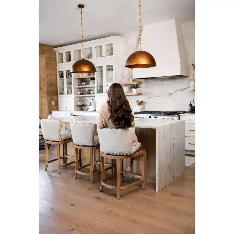 Maven Lane Hugo Fabric Wingback Bar Height Stool