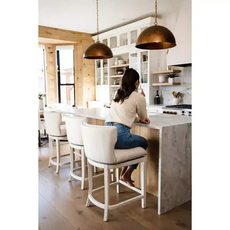 Maven Lane Hugo Fabric Wingback Bar Height Stool
