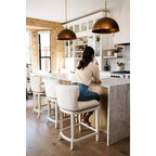 Maven Lane Hugo Fabric Wingback Bar Height Stool
