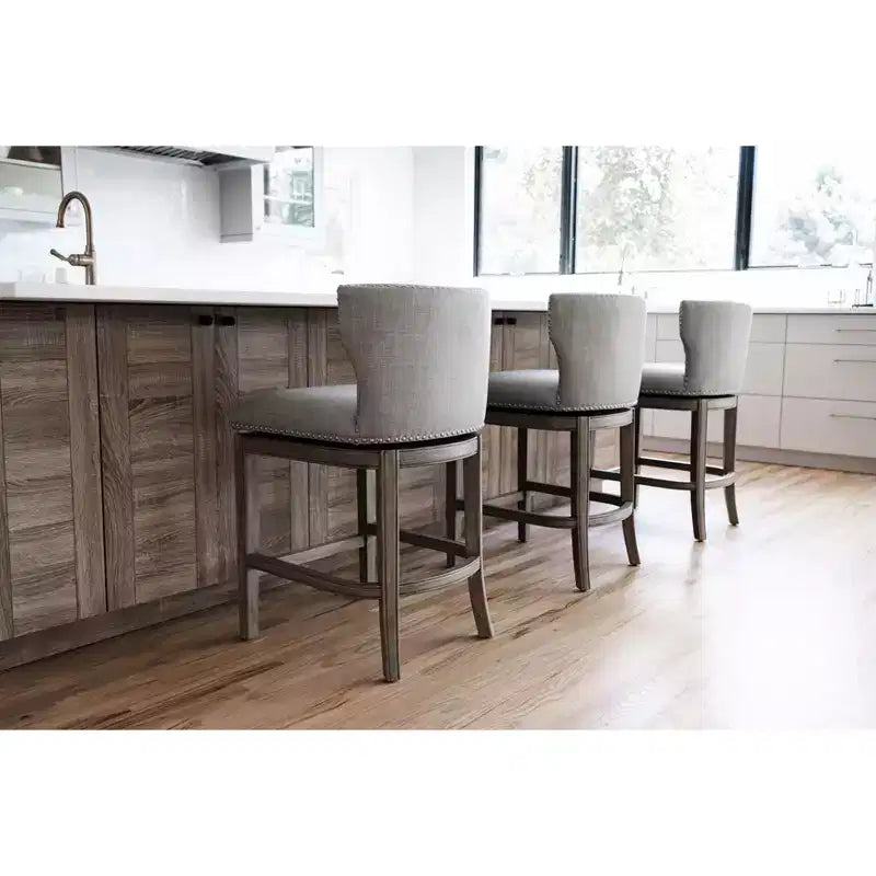 Maven Lane Hugo Fabric Wingback Bar Height Stool