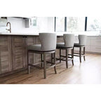 Maven Lane Hugo Fabric Wingback Bar Height Stool
