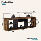 Bestier 71 TV Stand Modern Entertainment Center for TVs up to 75 with LED Light, TV Console Table with Storage Shelves for Living Room