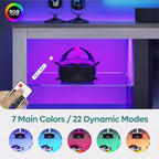 Bestier 71 TV Stand Modern Entertainment Center for TVs up to 75 with LED Light, TV Console Table with Storage Shelves for Living Room