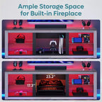 Bestier 71 TV Stand Modern Entertainment Center for TVs up to 75 with LED Light, TV Console Table with Storage Shelves for Living Room