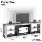 Bestier 71 TV Stand Modern Entertainment Center for TVs up to 75 with LED Light, TV Console Table with Storage Shelves for Living Room