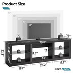 Bestier 71 TV Stand Modern Entertainment Center for TVs up to 75 with LED Light, TV Console Table with Storage Shelves for Living Room