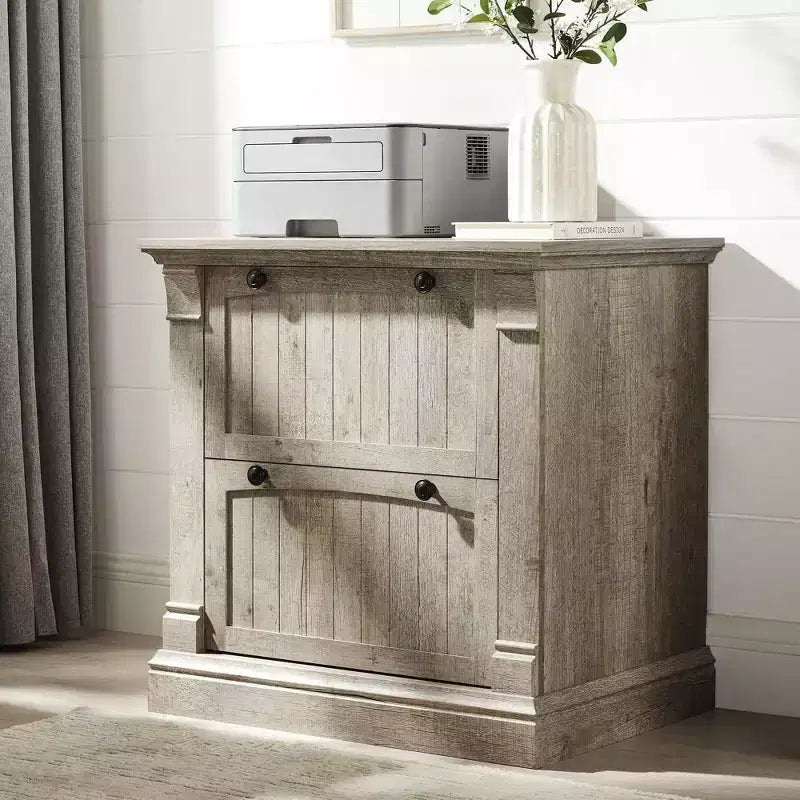 30 File Cabinet with 2 Drawers, Farmhouse Lateral Filing Cabinet, Hanging File Folders & Interlocking Drawers, for Home Office